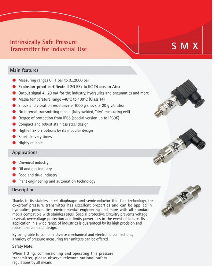 ADZ SMX pressure sensors 